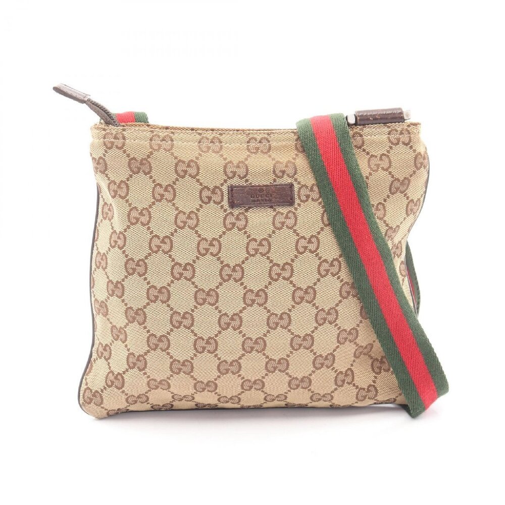 Gucci GG Canvas Sherry Shoulder Bag Leather
